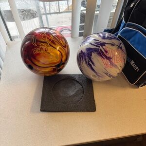 Amber Swirl Bowling Ball – Orange and Gold Finish